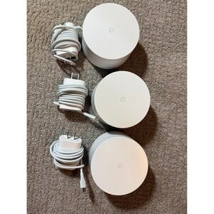 Google AC-1304 Mesh WiFi System 3-Pack Bundle w/ Power Adapters - Working